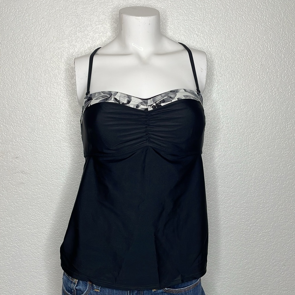 Athleta Belharra Black Tankini Top Size 36 B/C